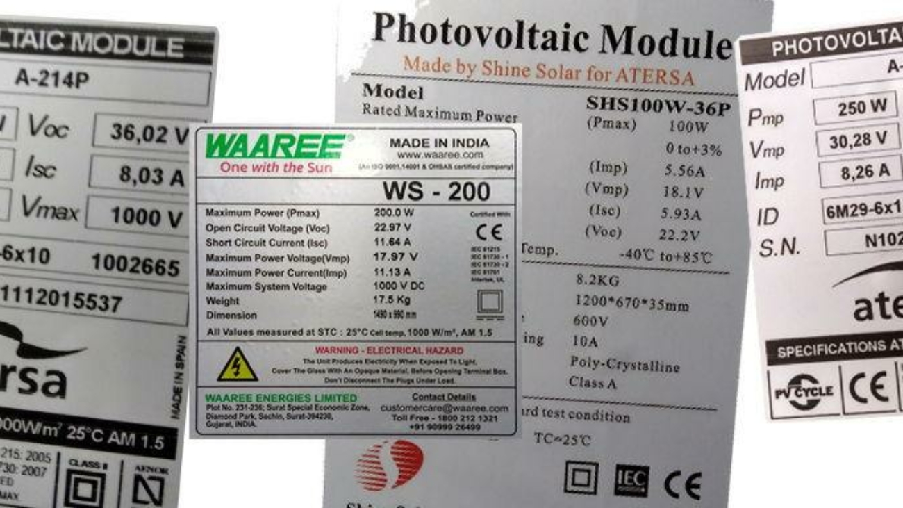 Ficha técnica de un panel solar